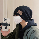 堆堆帽子男款 毛线帽男生秋冬保暖冷帽大头围棉帽针织帽包头帽男士