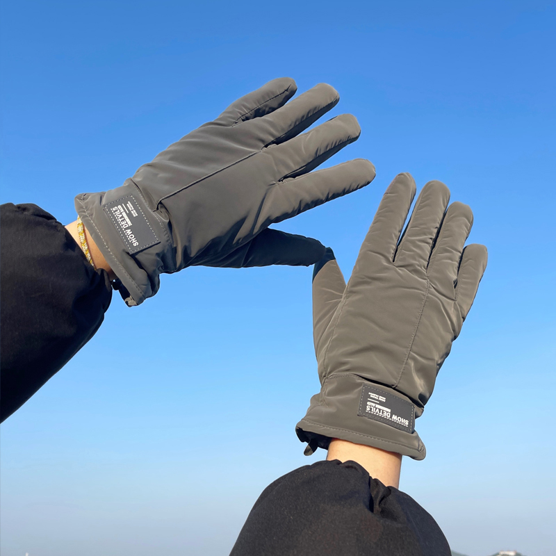 秋冬户外骑车保暖加绒手套