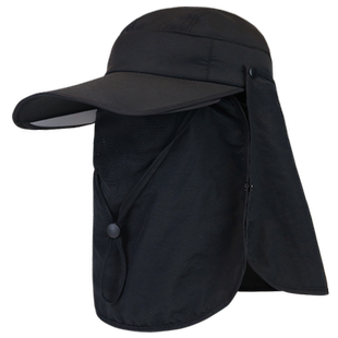 防晒面罩帽子一体护颈户外骑行帽钓鱼帽太阳帽男士空顶遮阳帽男款