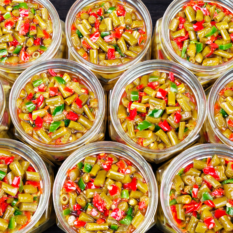 湖南香辣酸豆角装配粥小菜