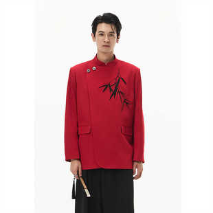 休闲西服外套 立领竹子绣花 DIBINSAI「竹枝词意」新中式 国风西装