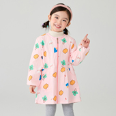 女童罩衣可外穿洋气防水防脏拉链保护羽绒服护衣宝宝韩版 吃饭围衣