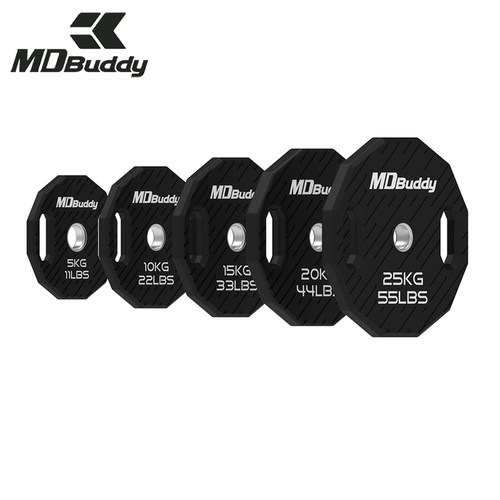 MDBUDDY包胶杠铃片实心铸铁
