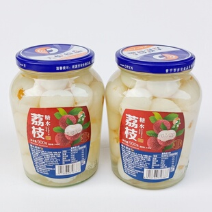 吉伦荔枝罐头玻璃瓶水果罐头食品248克整箱零食松峰福建商用烘培