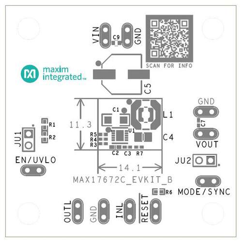 MAX17672CEVKIT# 开发板 《 EVAL MAX17672C LDO REG    》