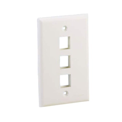 NK3FNEI 连接器 《 FACEPLATE SNGL GANG 3PORT IVORY    》