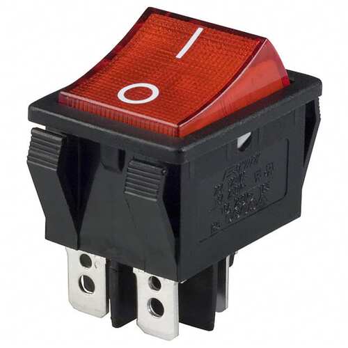 R5BBLKREDFF1 开关 《 SWITCH ROCKER DPST 20A 125V    》