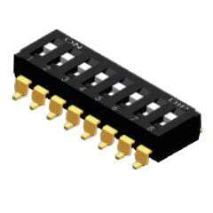 DM-04-V  《 拨码开关 间距2.54mm 4位 SMD 凸杆平拨 黑色    》