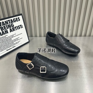 真皮雕花布洛克鞋女平底单鞋2026春季新款英伦风小皮鞋复古乐福鞋