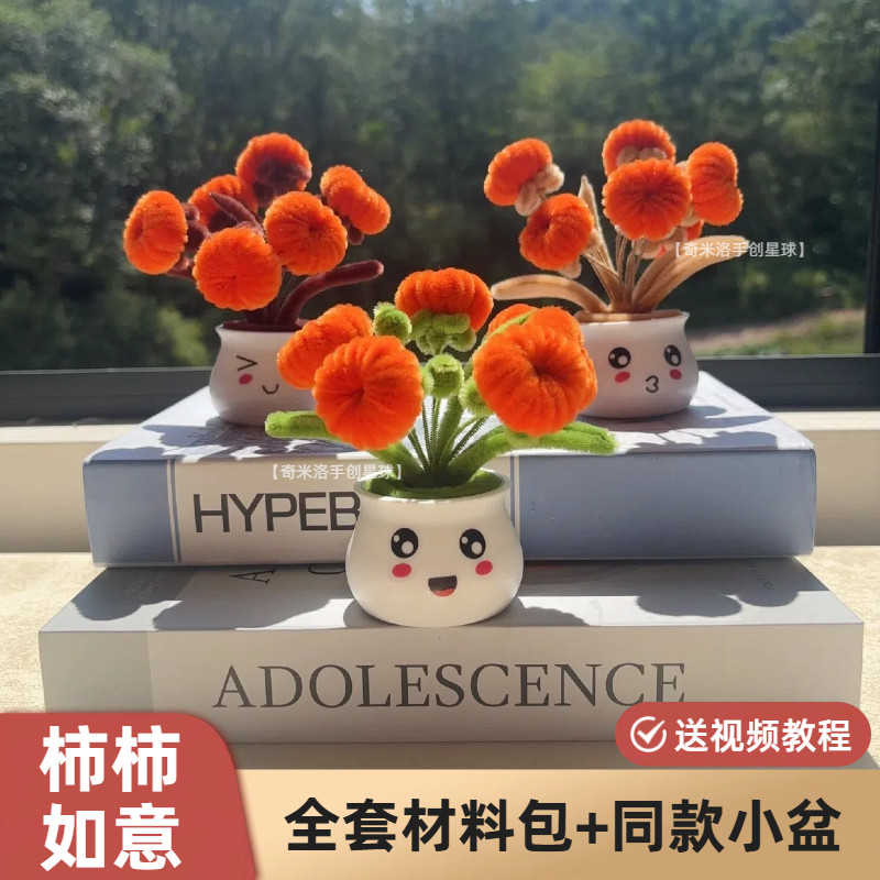 柿柿如意柿子小盆栽diy材料包