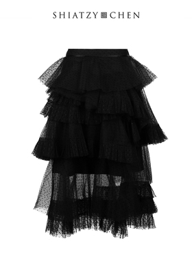 SHIATZY CHEN/夏姿·陈新中式嬉戏系列网纱蛋糕裙129012