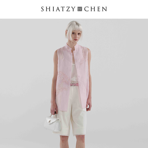 SHIATZYCHEN薄纱刺绣背心