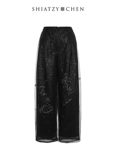 618183 夏姿·陈珠绣网纱阔腿裤 SHIATZY CHEN