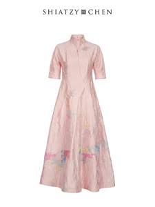 SHIATZY CHEN/夏姿·陈中式立领刺绣连衣裙123715