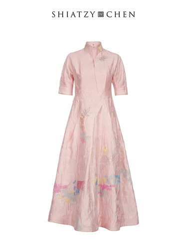SHIATZYCHEN中式立领刺绣连衣裙