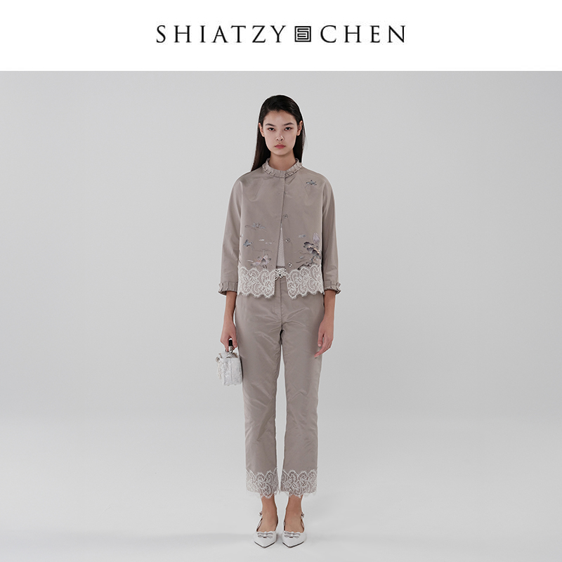 SHIATZY CHEN/夏姿·陈25双漪系列真丝混纺刺绣中式小外套152206