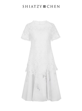 SHIATZY CHEN/夏姿·陈新中式贴花刺绣连衣裙123345