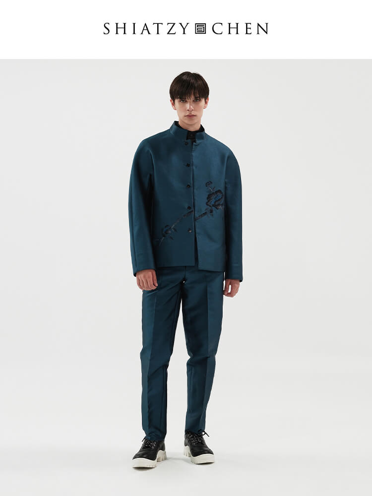 SHIATZYCHEN真丝混纺刺绣外套