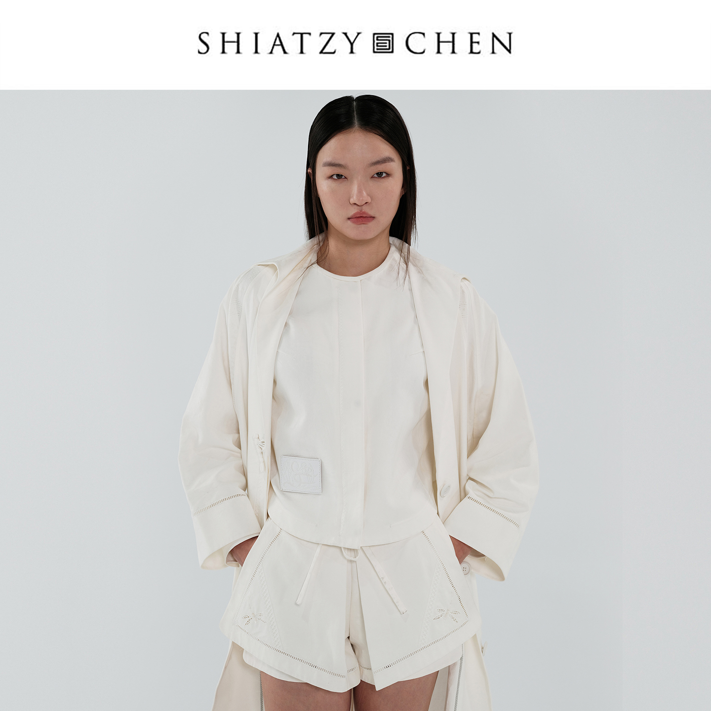SHIATZY CHEN/夏姿·陈25春夏系列双层镂空纯棉短裤157313