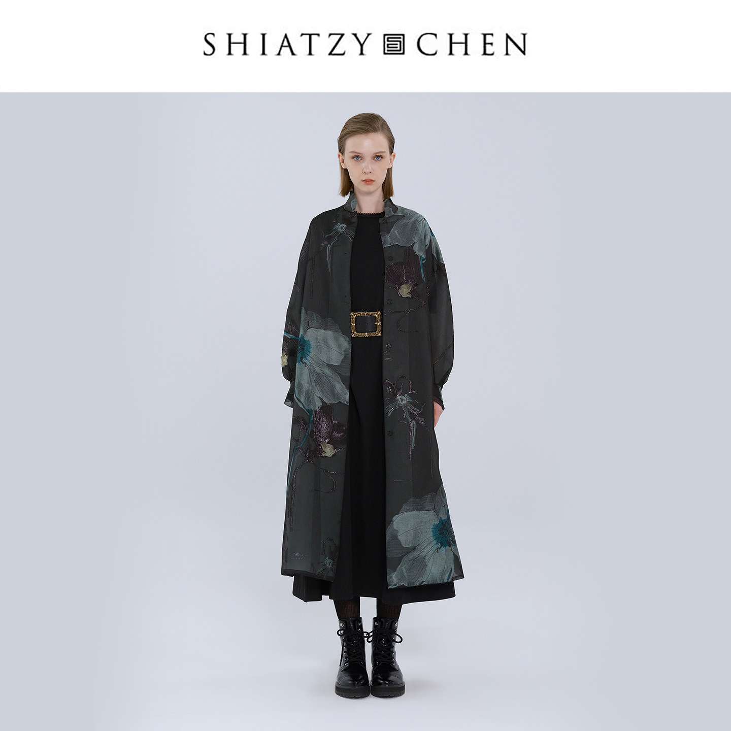 SHIATZY CHEN/夏姿·陈曲境系列乌干纱提花大衣658267