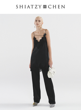 SHIATZY CHEN/夏姿·陈2024年新品墨沫系列亮面连衣裙641415