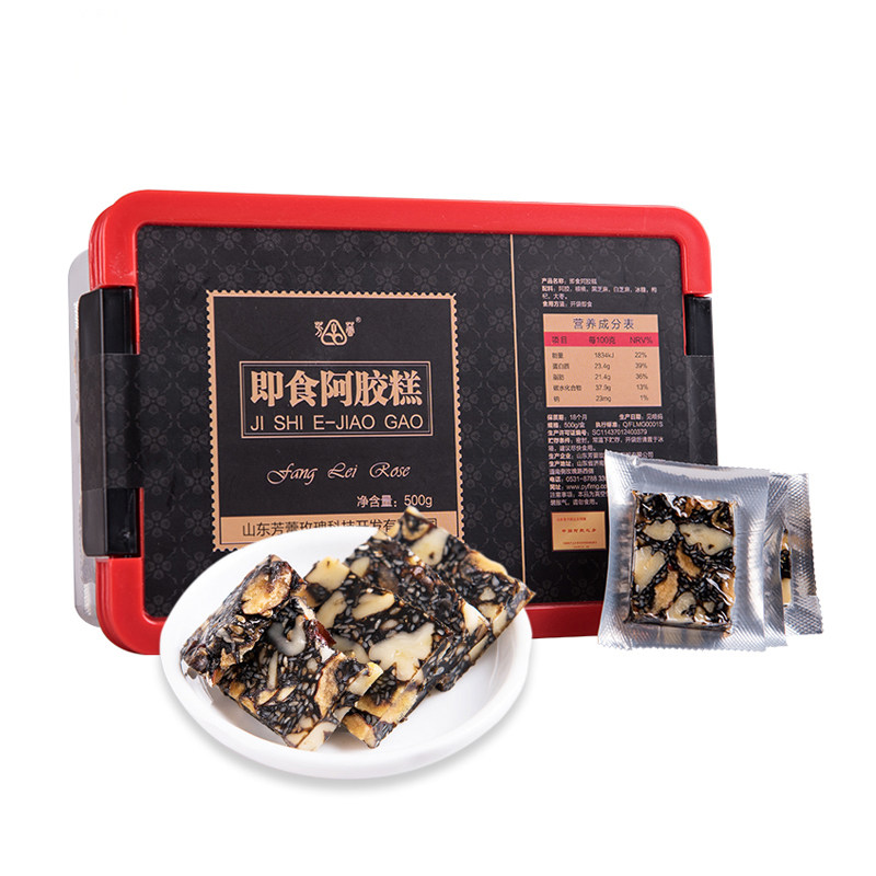山东济南特产 平阴芳蕾即食阿胶糕500g 真空包装礼盒
