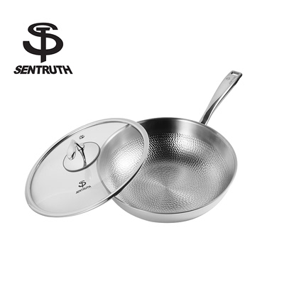 【潘文青补贴】SENTRUTH 香港神厨 32CM锤纹纯钛炒锅