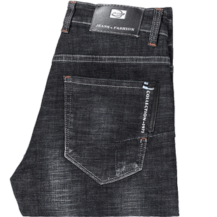 高弹力牛仔裤男2024年春季新款黑色韩版潮流春秋款男士裤子有弹性