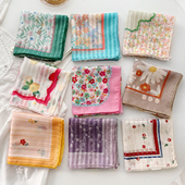 韩国ins风新款 碎花小方巾少女包头巾丝巾绑发小飘带装 饰领巾