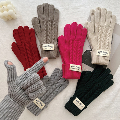 男女腈纶分指手套保暖手套