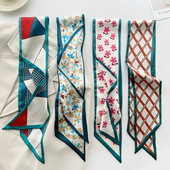 装 温柔气质韩版 小碎花丝巾女春夏长条飘带发带扎发百搭时尚 饰领巾