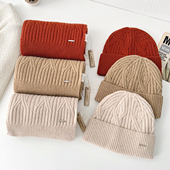 2025新款 秋冬季 100%羊毛围巾帽子两件套加厚保暖男女通用护颈围脖