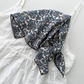 2024新款 饰发带头巾 腰果花棉质方巾日系碎花文艺复古领巾春夏秋装