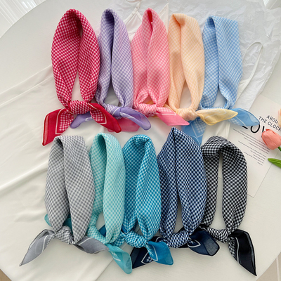 小方巾格子百搭领巾学生