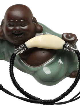 本命年护佑黑狗牙手链金刚结