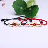 纯手工编织圆满无缺男女新款 红绳黑绳简原创设计情侣手链一对礼物
