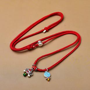 桑蚕丝高档红绳男女足银腰链棒棒糖马本命年腰绳真丝纤维皇后新款