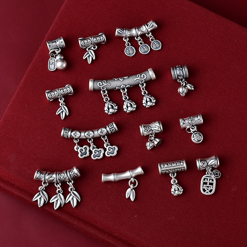 999足银属蛇本命年弯管铃铛配件