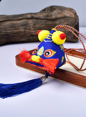 端午节艾草香包老虎项链手工缝制