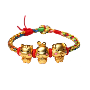 手工编织五彩绳手链女本命年貔貅平安手链苹果男财气情侣新款原创