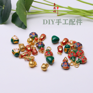 真安顺DIY手工配件红绳编制手链脚链小吊坠吊饰虎头鞋 吞金兽一家