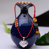 真安顺足银脚链女本命年马纯银福包翡翠黄玉生肖龙蛇马羊五行平安