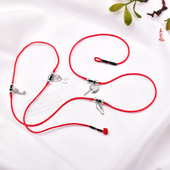 真安顺事事如意红腰带925银饰红绳腰链男女情侣款 本命年礼物顺利