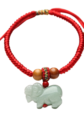 翡翠属羊手工编制幸运手链