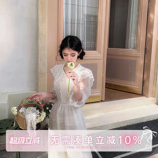 甜水仙 重工網(wǎng)紗蕾絲海軍領(lǐng)禮服高腰連衣裙 收藏級 古董桃樂絲