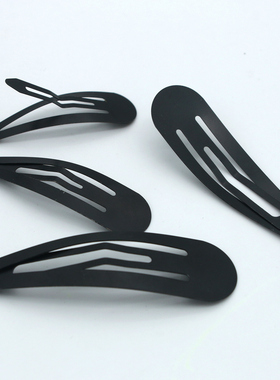 哑光黑色diy手工BB夹水滴形边夹发夹发卡制作饰品配件材料发饰品