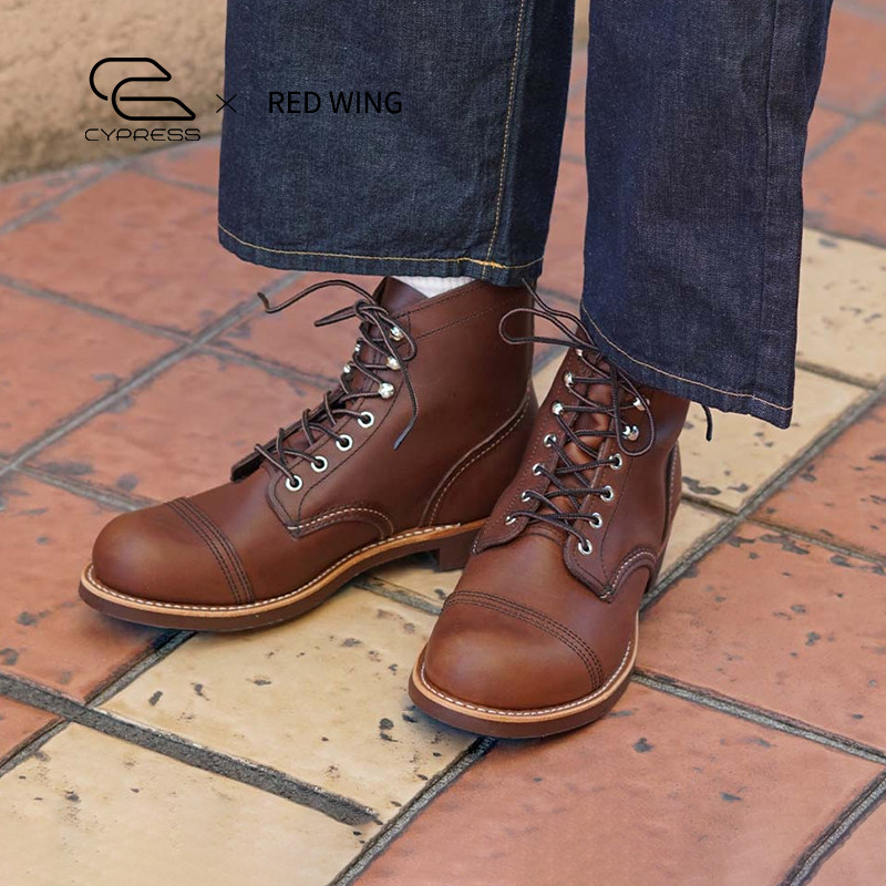 Red Wing红翼男鞋8111工装靴6寸铁道工D头油鞣皮牛皮琥珀色马丁靴