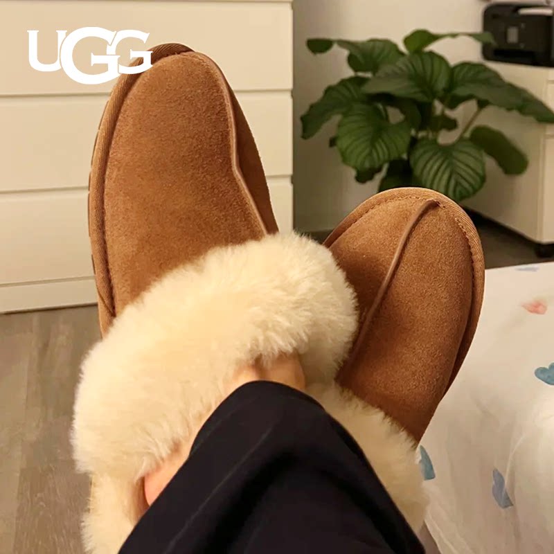 UGG爆款女士羊毛保暖毛毛拖鞋
