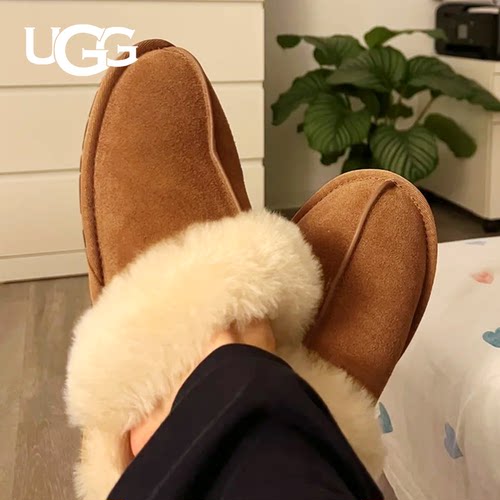 UGG爆款女士羊毛保暖毛毛拖鞋