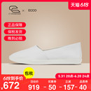 懒人鞋 简约208603 浅口单鞋 夏季 小白鞋 爱步女鞋 一脚蹬板鞋 ECCO